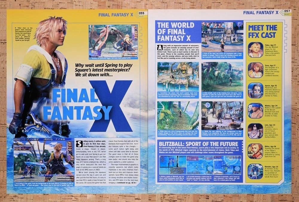2001 Final Fantasy X PS2 Overview Original Ad v6