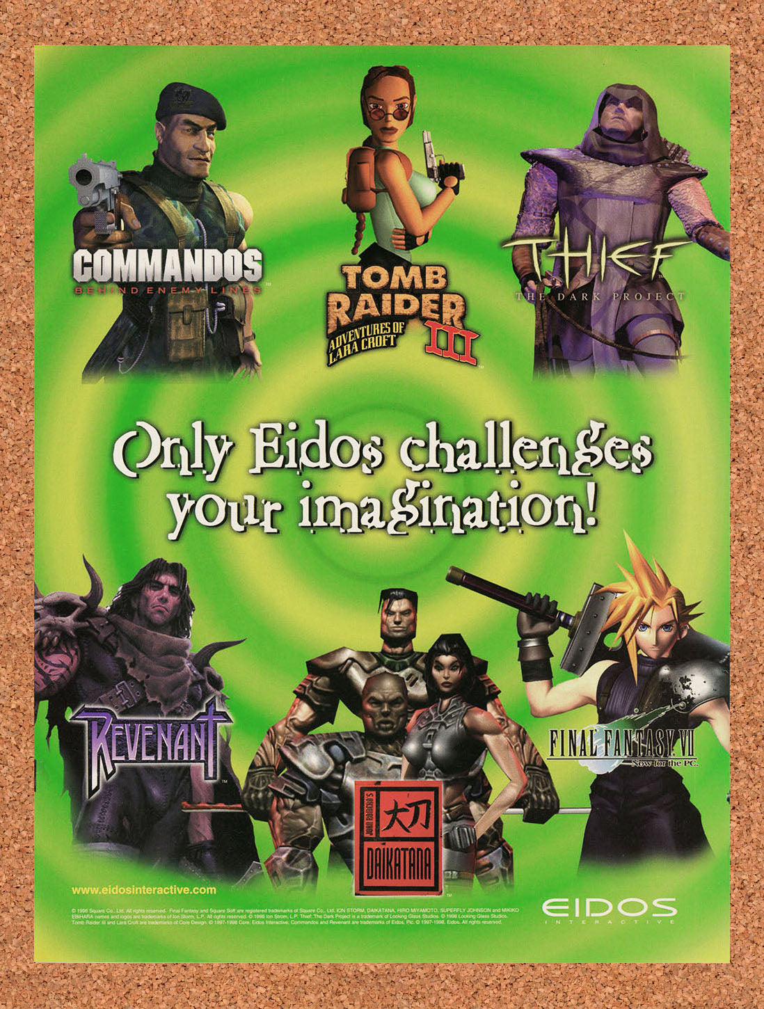 2001 Eidos PC FF7 Tomb Raider Original Ad