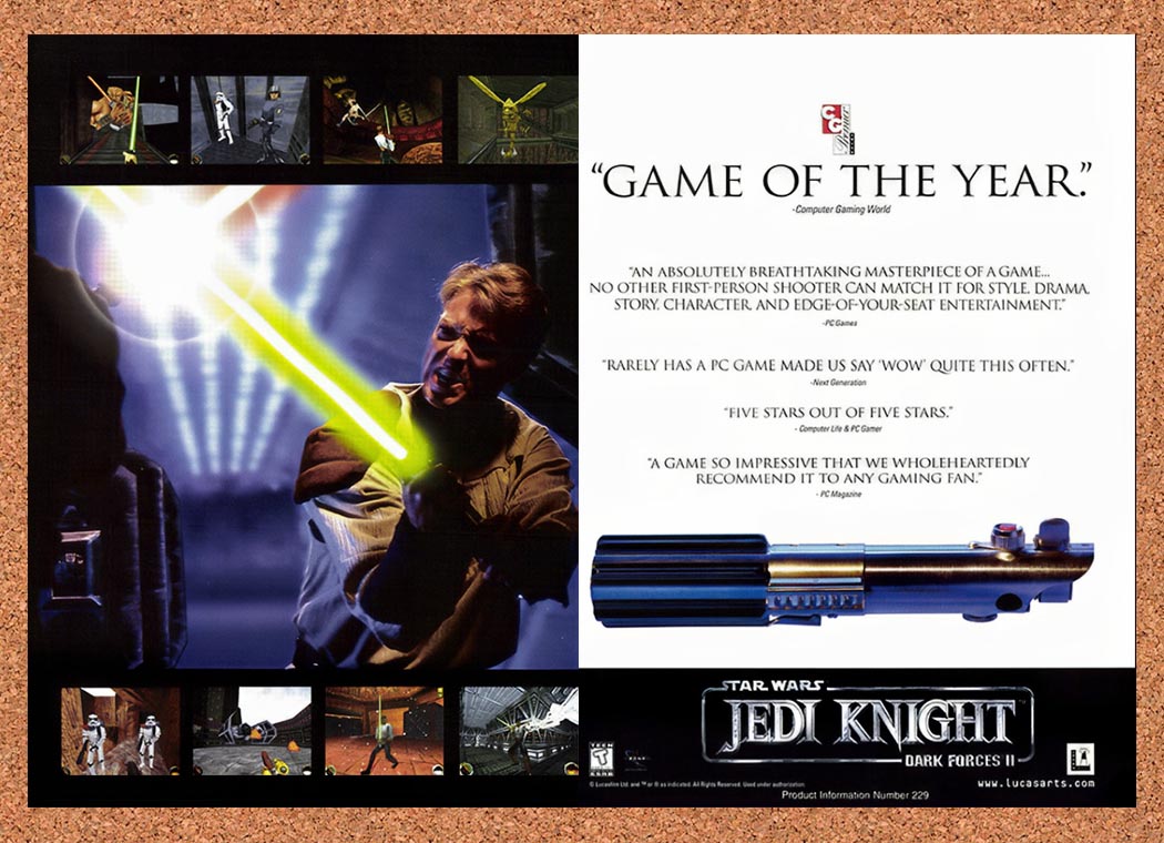 1998 Star Wars Jedi Knight Dark Forces 2 GOTY Original Ad v2