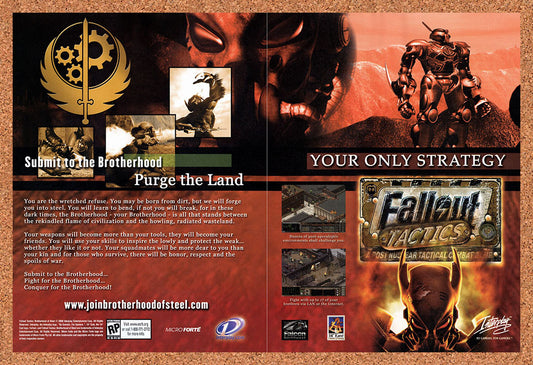 2002 Fallout Tactics PC Original Advertisement / Retro Wall Art