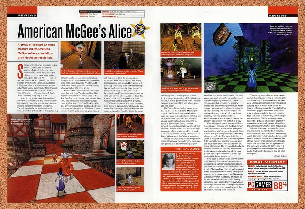 2001 American McGee's Alice PC Original Advertisement / Retro Promo vr2