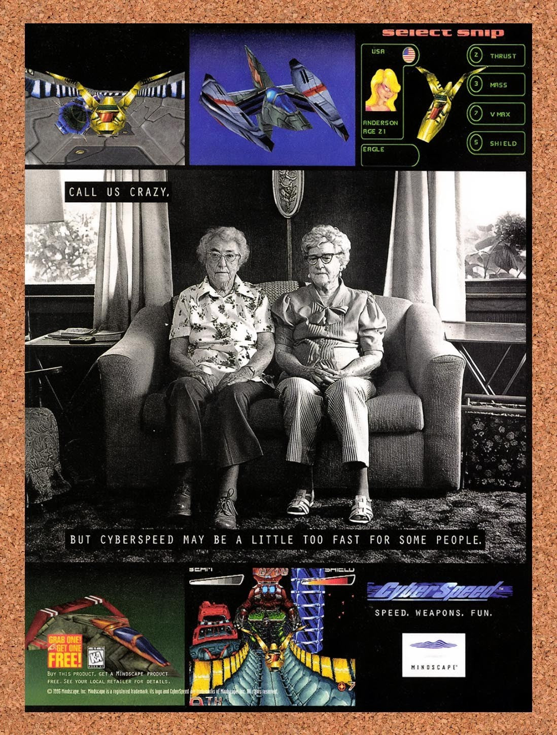 1996 CyberSpeed PC Original Advertisement / Retro Promo v1