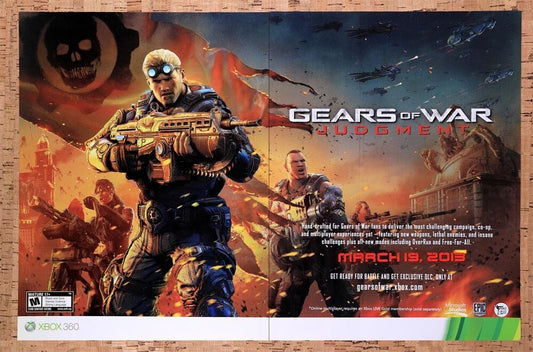 2012 Gears Of War Judgement Xbox 360 Original Advertisement / Retro Wall Art v5