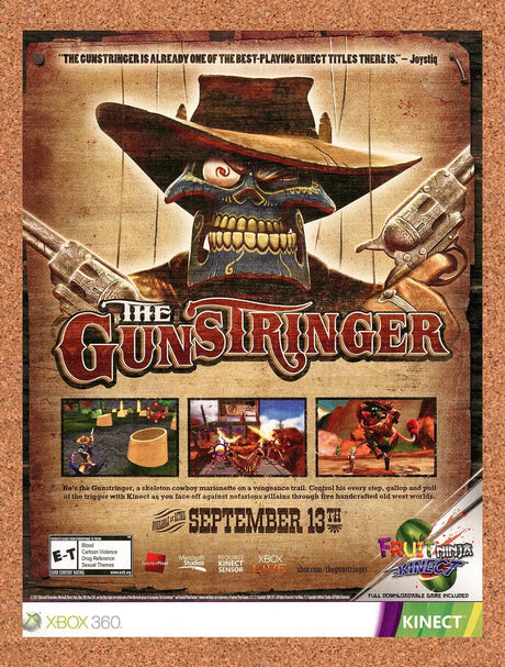 2011 Gunstringer Xbox 360 Original Advertisement / Retro Wall Art v1