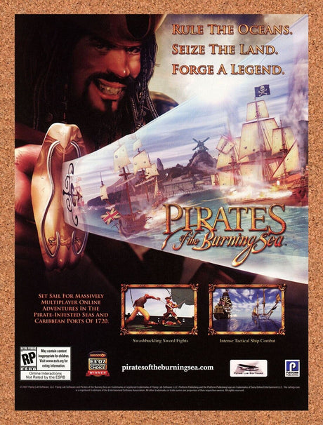 Pirates Of the Burning Sea PC Original 2010 Ad Authentic Video Game Promo