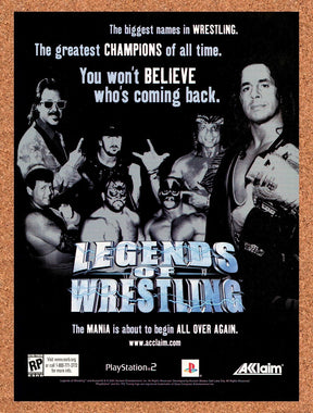 2001 Legends Of Wrestling PS2 Original Advertisement / Retro Promo v2