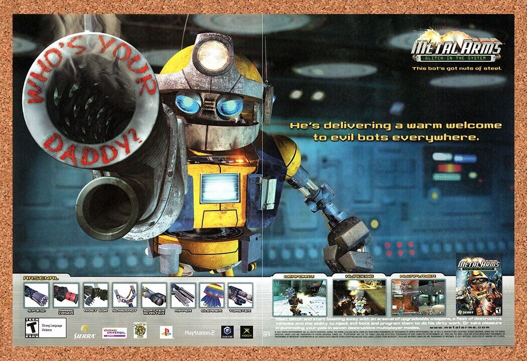 Metal Arms GameCube Original 2003 Vintage Ad - Video Game Promo
