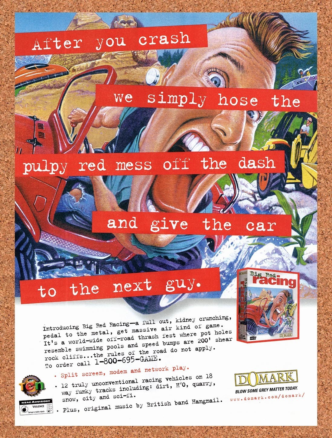 1996 Big Red Racing PC Original Advertisement / Retro Promo v1