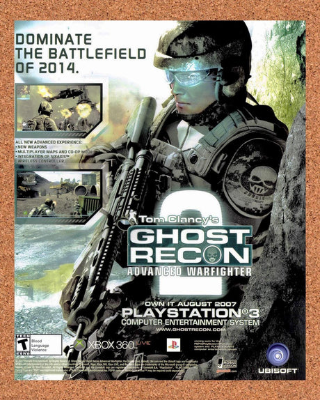 2007 Ghost Recon Advanced Warfighter Xbox 360 Original Advert / Retro Promo v5