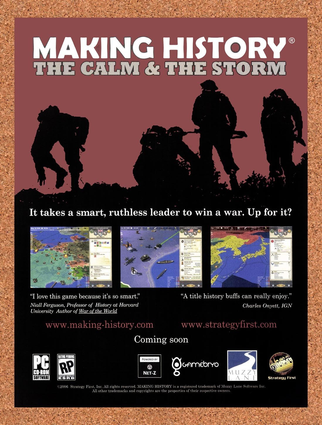 2006 Making History The Calm & The Storm PC Original Advertisement / Promo v1
