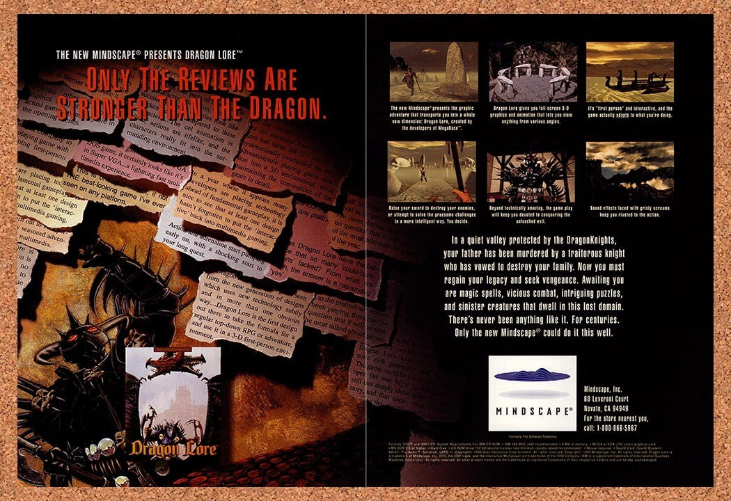 1995 Dragon Lore MS-DOS Original Advertisement / Retro Promo v1