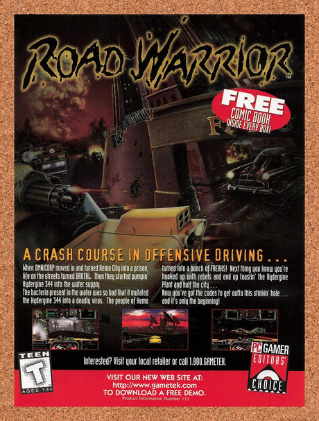 1996 Road Warrior PC Original Advertisement / Retro Promo v1