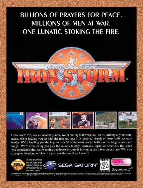 1996 Iron Storm Saturn Original Advertisement / Retro Wall Art v2