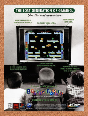1996 Bubble Bobble PS1 Original Advertisement / Retro Promo v2