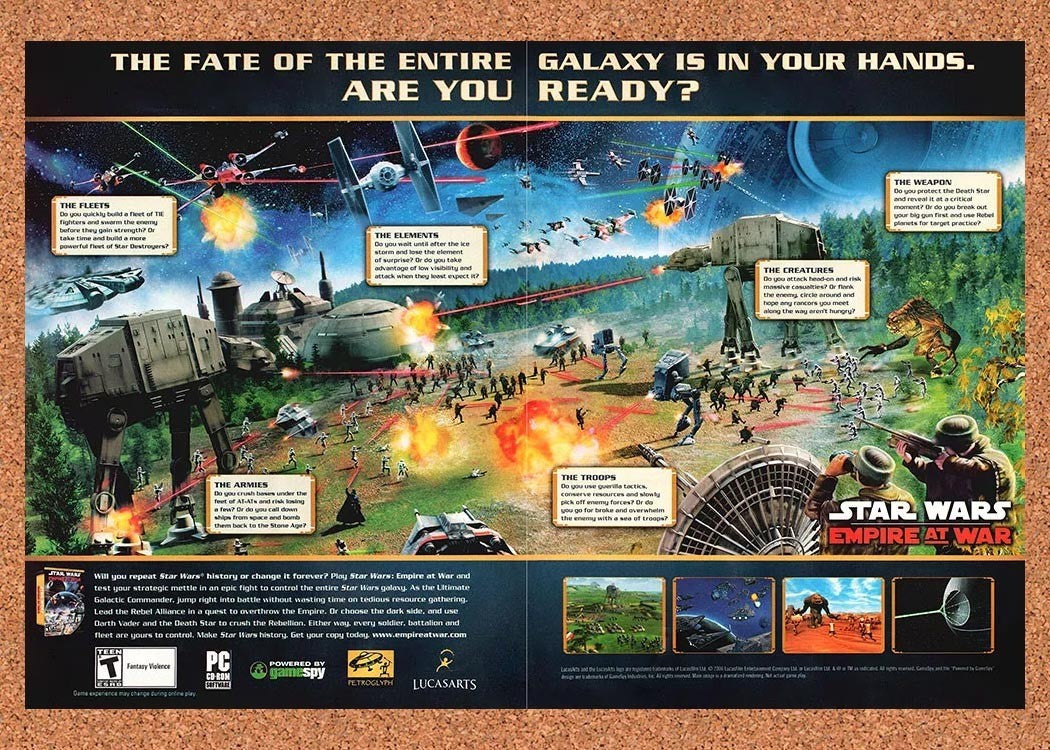 2006 Star Wars Empire At War PC Original Advertisement / Retro Promo v2