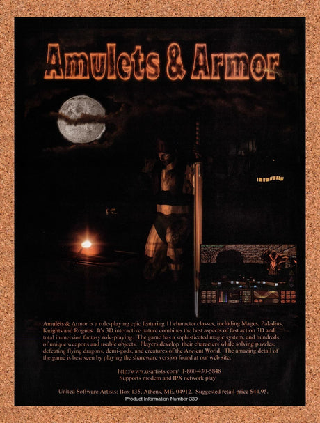 1997 Amulets & Armor PC Original Advertisement / Retro Promo v1