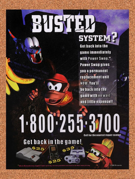 1995 Nintendo Power Swap Original Advertisement / Retro Wall Art v6