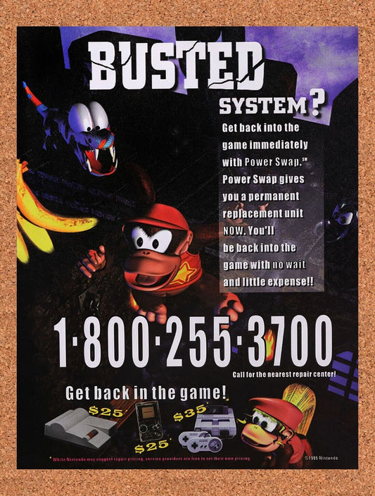 1994 Nintendo Power Swap Original Advertisement / Retro Wall Art v6