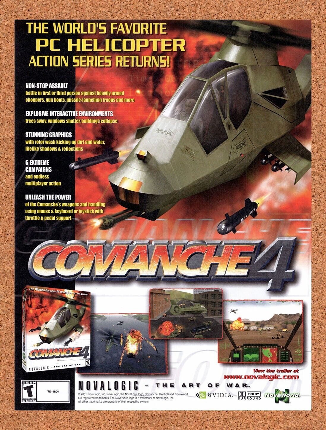2001 Comanche 4 PC Original Advertisement / Retro Wall Art v1