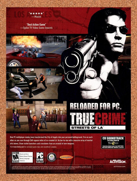 2004 True Crime Streets Of LA Reloaded For PC Original Ad / Retro Wall Art v6