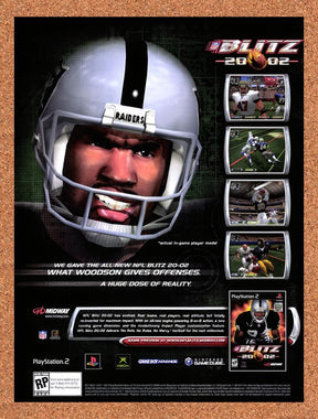 2002 NFL Blitz 20-02 PS2 Original Advertisement / Retro Promo v1