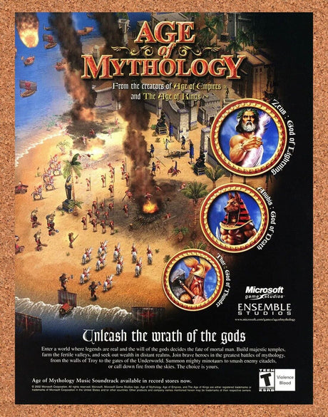 Age Of Mythology PC Original 2004 Ad Authentic Microsoft RTS Video Game Promo