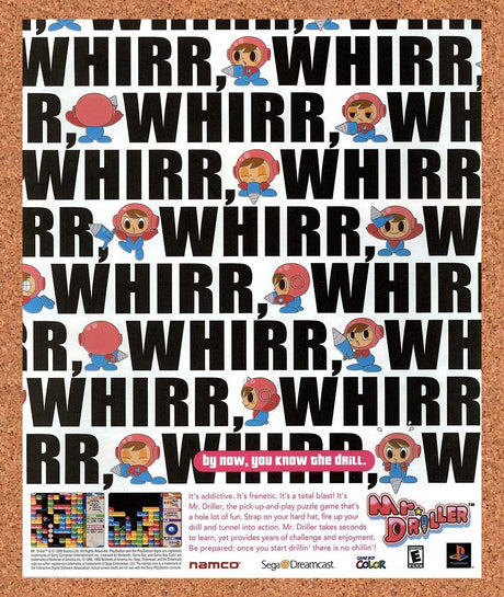 2000 Mr Driller Dreamcast Original Advertisement / Retro Promo v1