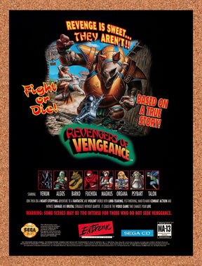 1994 Revengers Of Vengeance Sega CD Original Advertisement / Retro Promo v1