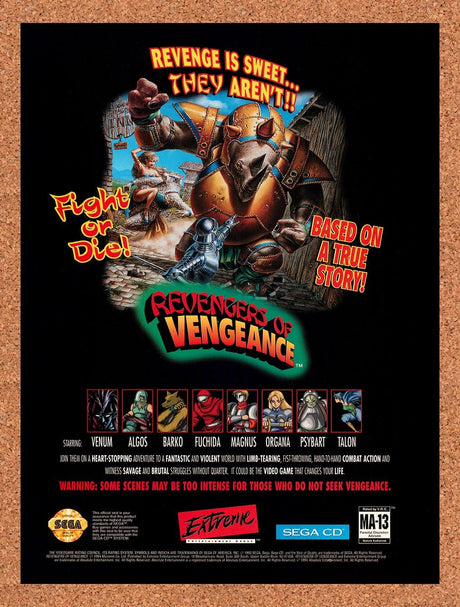 1994 Revengers Of Vengeance Sega CD Original Advertisement / Retro Promo v1