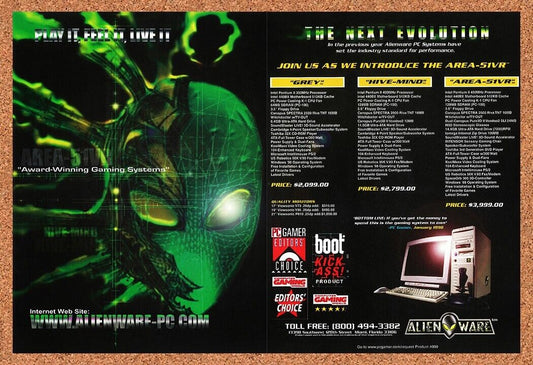 Alienware Original 1997 Vintage Ad - Area-51VR Retro Tech Promo