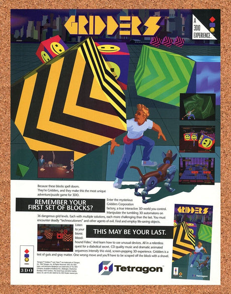 Gridders 3DO Original 1994 Print Ad Authentic Panasonic Video Game Promo