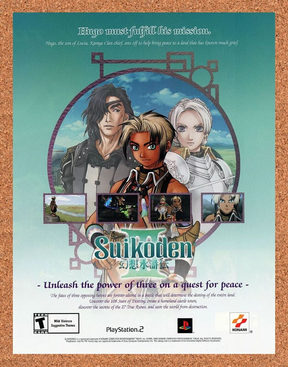 Suikoden III PS2 Original 2003 Ad Authentic PlayStation Video Game Promo v3