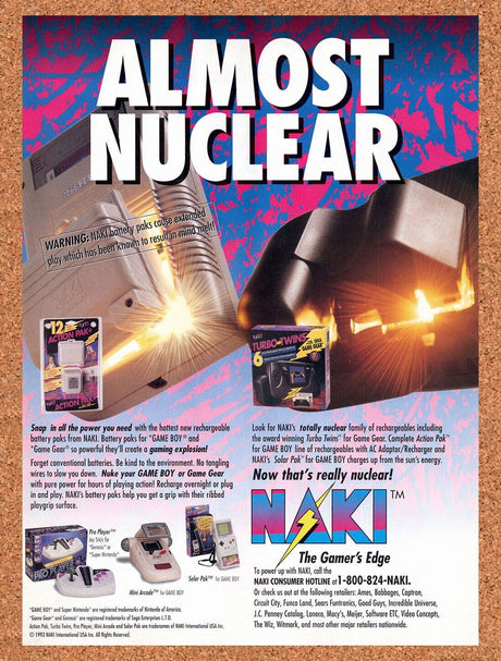 1994 Naki Game Boy Accessories Original Advertisement / Retro Wall Art v1