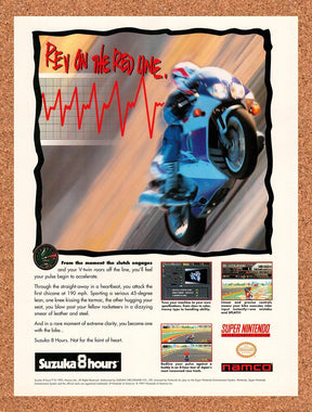 1994 Suzuka 8 Hours SNES Original Advertisement / Retro Promo v1