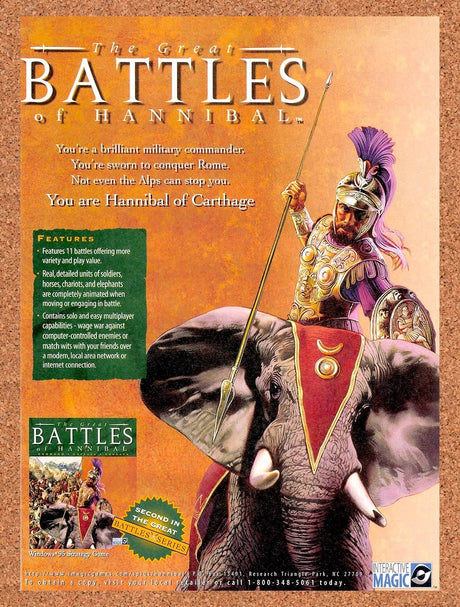 1997 Great Battles Of Hannibal PC Original Advertisement / Retro Promo v1