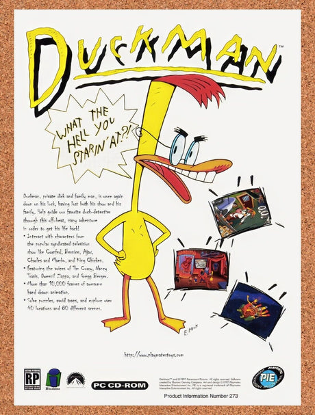 1997 Duckman PC Original Advertisement / Retro Wall Art v1
