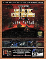 Galactic Civilizations II Dark Avatar PC  Original 2007 Vintage Ad - Game Promo