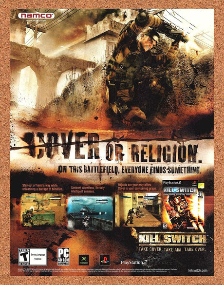 Kill Switch PS2 Original 2003 Print Ad Authentic Namco Video Game Art Promo