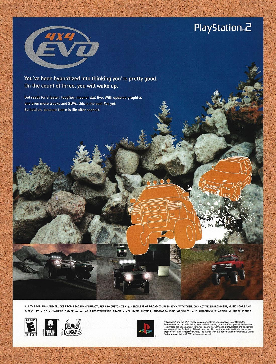 2001 4x4 EVO PS2 Original Advertisement / Retro Promo v2