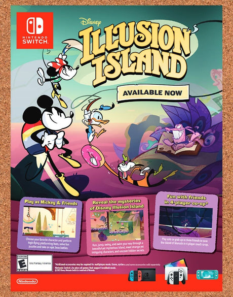 Disney Illusion Island Switch Original 2023 Vintage Ad - Video Game Promo