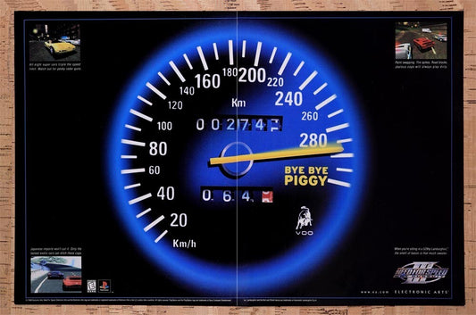 1997 Need For Speed 3 Hot Pursuit PS1 Original Advertisement / Retro Wall Art v1