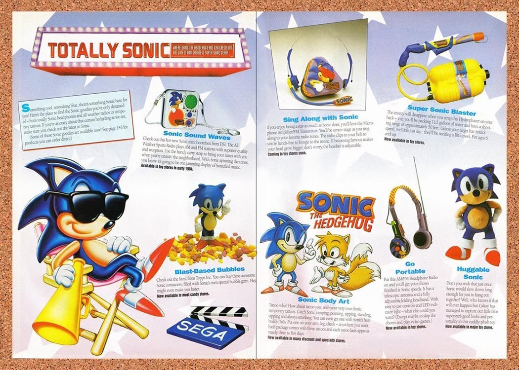 1994 Totally Sonic Sega Merch Original Advertisement / Retro Promo v3