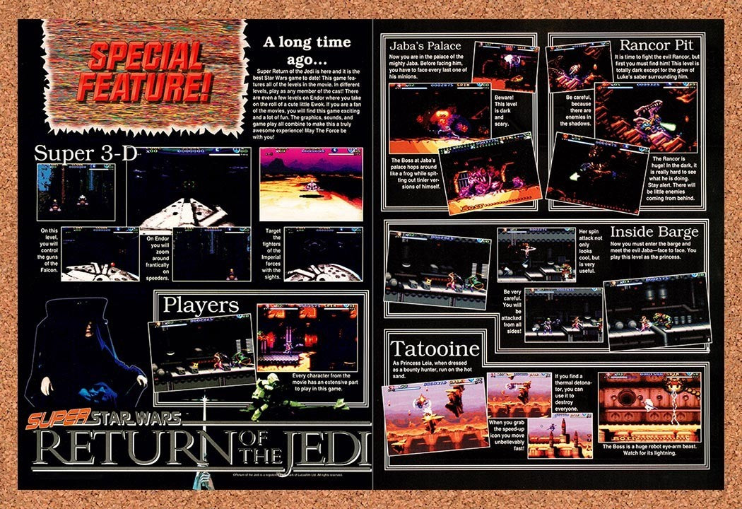 1994 Super Star Wars Return Of The Jedi SNES Original Advertisement / Promo vr1