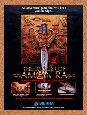 1992 Dagger Of Amon Ra MS-DOS Original Advertisement / Retro Promo v1