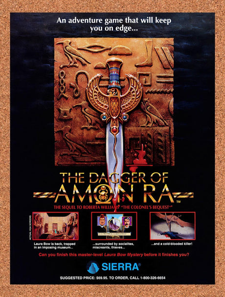 1992 Dagger Of Amon Ra MS-DOS Original Advertisement / Retro Promo v1