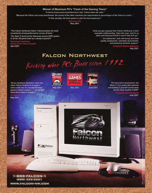 Falcon Northwest Mach V PC Original 2002 Ad Authentic Gaming Computer Promo