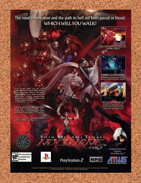 Shin Megumi Tensei Nocturne PS2 Original 2005 Ad Authentic ATLUS Game Promo