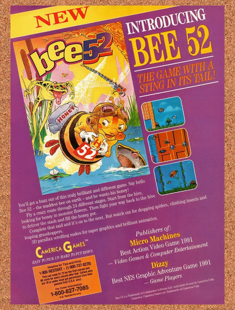 1992 Bee 52 NES Original Advertisement / Retro Wall Art v1