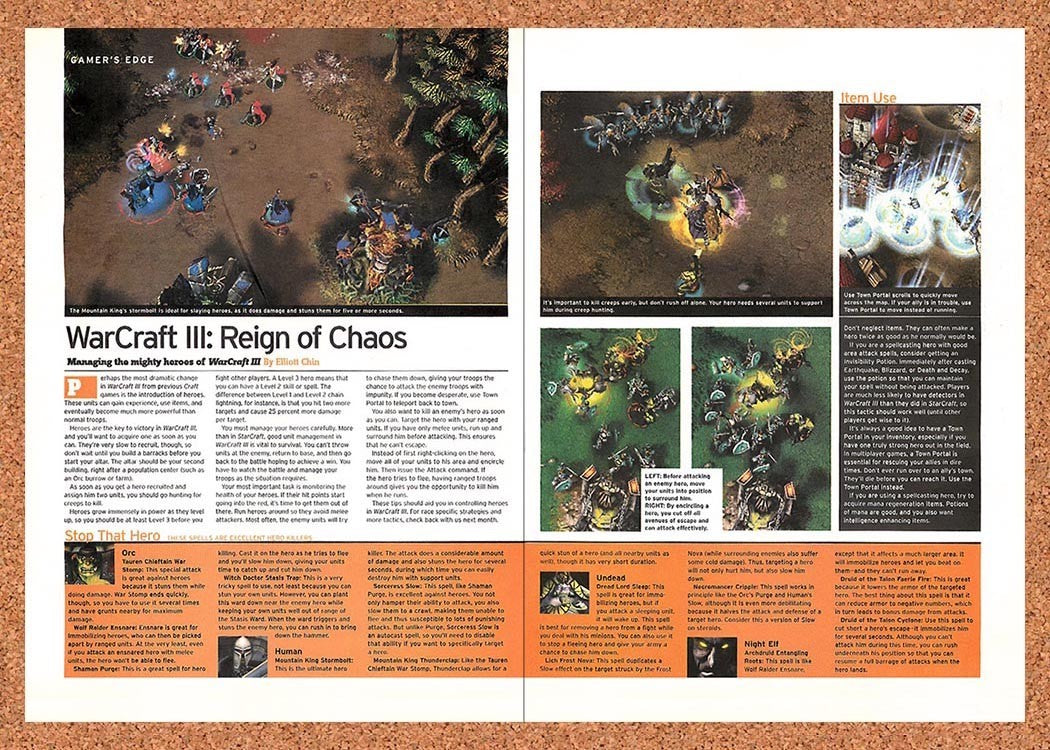 2002 WarCraft III Reign Of Chaos PC Original Advertisement / Retro Promo vr8