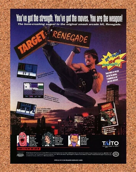 Target Renegade NES Original 1991 Ad Authentic Nintendo Video Game Promo